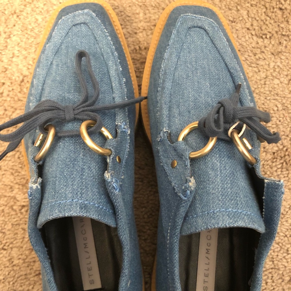 Brand new Stella McCartney denim platform brogues